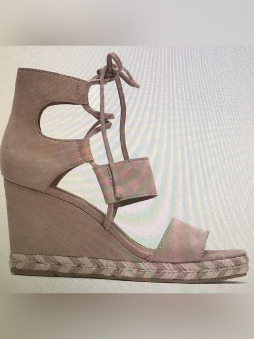 Frye Blush Suede Lace-Up Espadrille Wedge